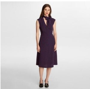 Karl Lagerfeld Paris Tie Neck Midi Dress Size 0